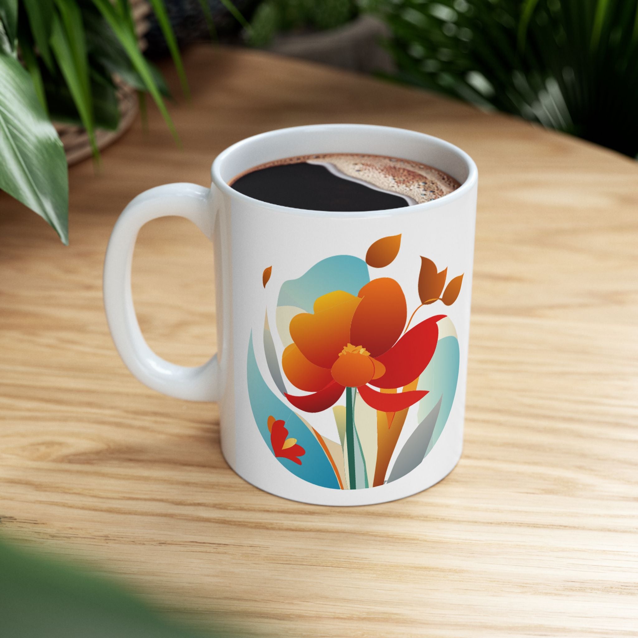 Sunrise Flowers Art Ceramic Mug 11oz & 15 oz