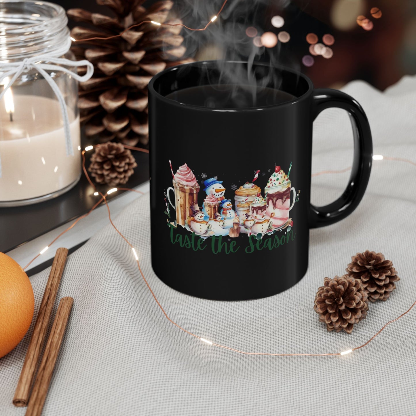 Elegance In Every Moment Black Mug (11oz, 15oz)