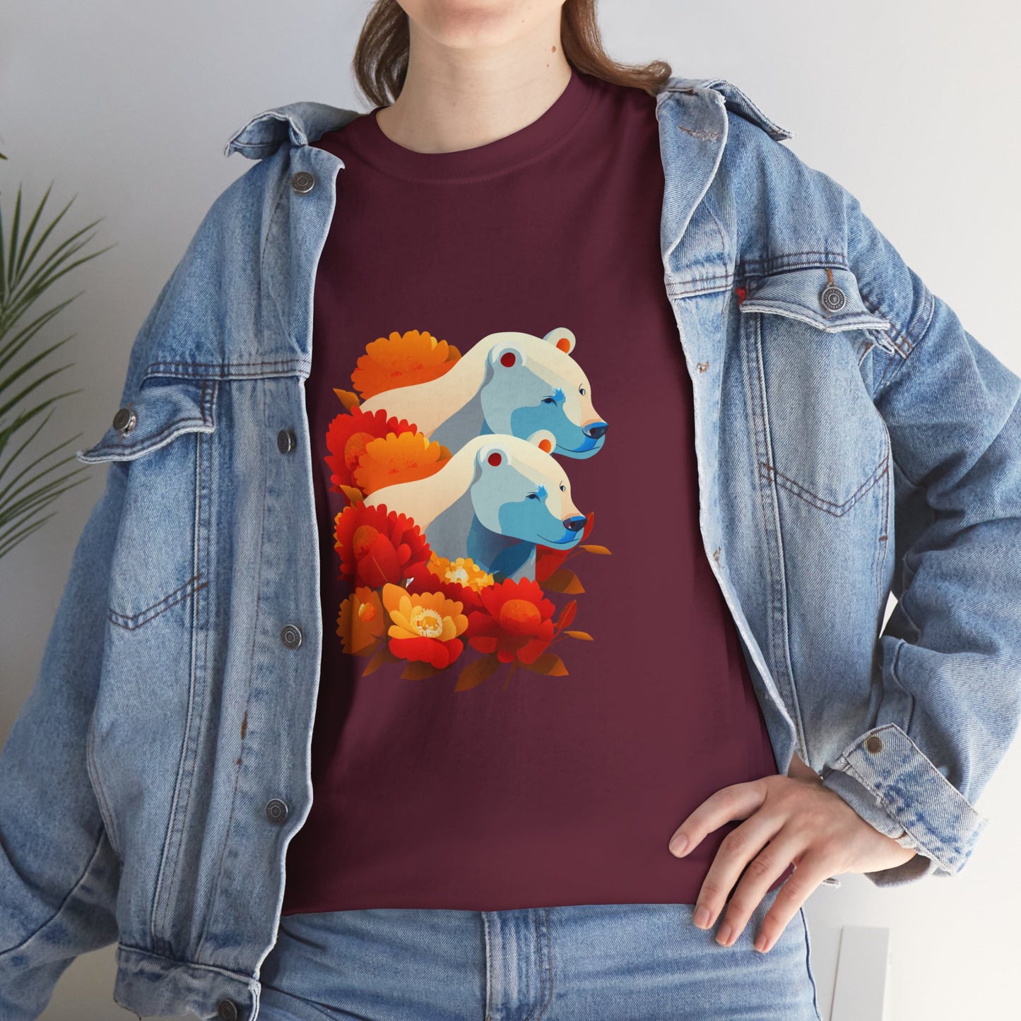 Floral Bear T-Shirt — Cute Bear with Flower Design