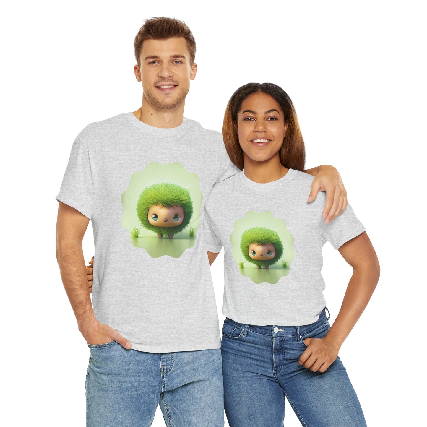 Green Cute CharacterTrendy Unisex Heavy Cotton Tee