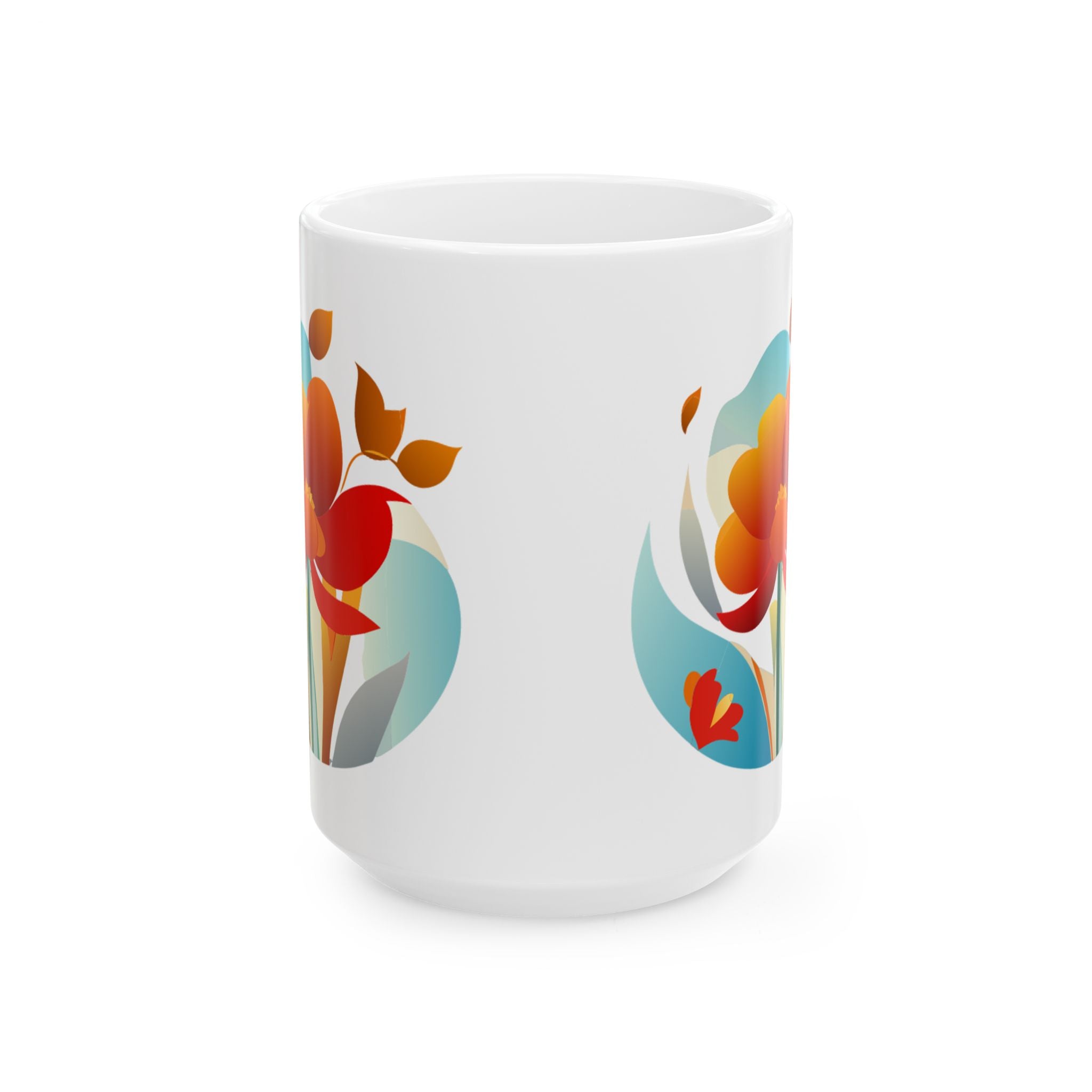 Sunrise Flowers Art Ceramic Mug 11oz & 15 oz