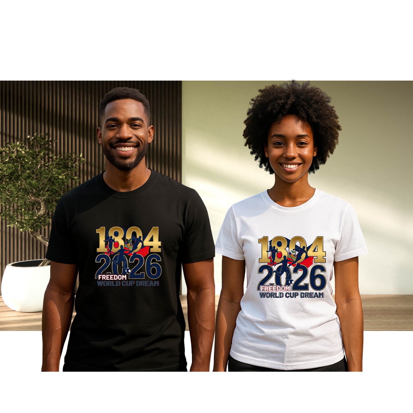 Freedom  World Cup Dream /Haitian Pride Soccer G500 Gildan 5.3 oz. T-Shirt
