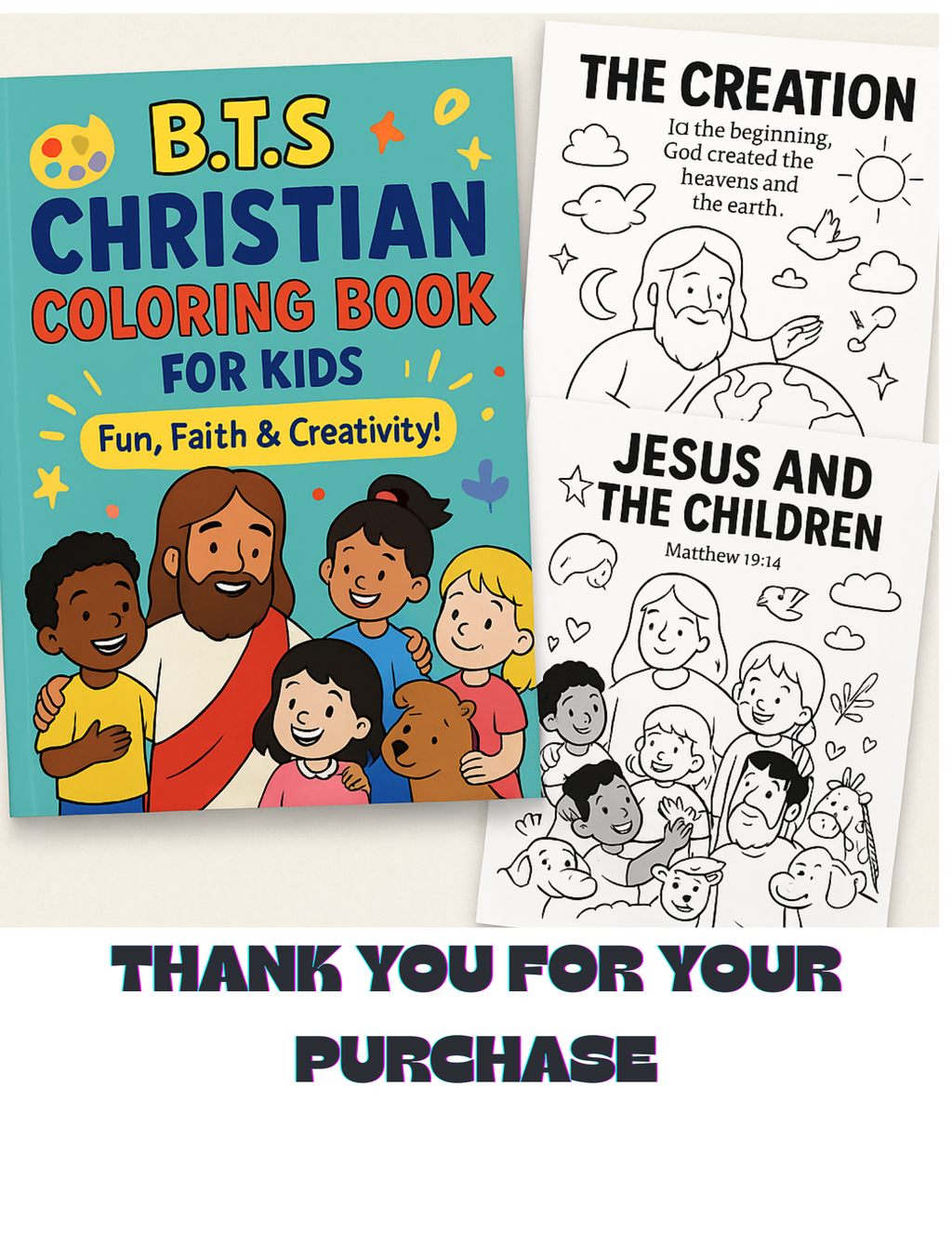 B.T.S Christian Coloring Book for Kids | Bible Stories Coloring Pages | 28 Fun Faith Activities | Printable Christian Book | Sunday School & Home Learning