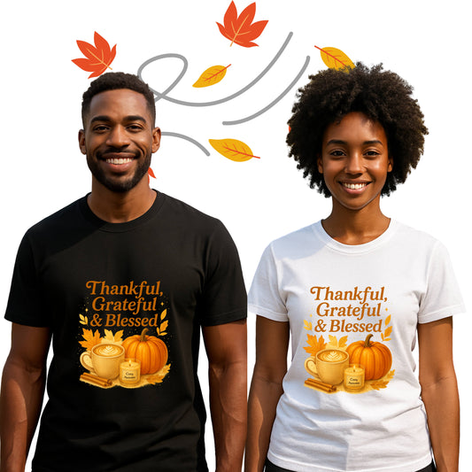 Gratitude & Pumpkin vibes -Cozy Autumn Thanksgiving TeeG500 Gildan 5.3 oz. T-Shirt